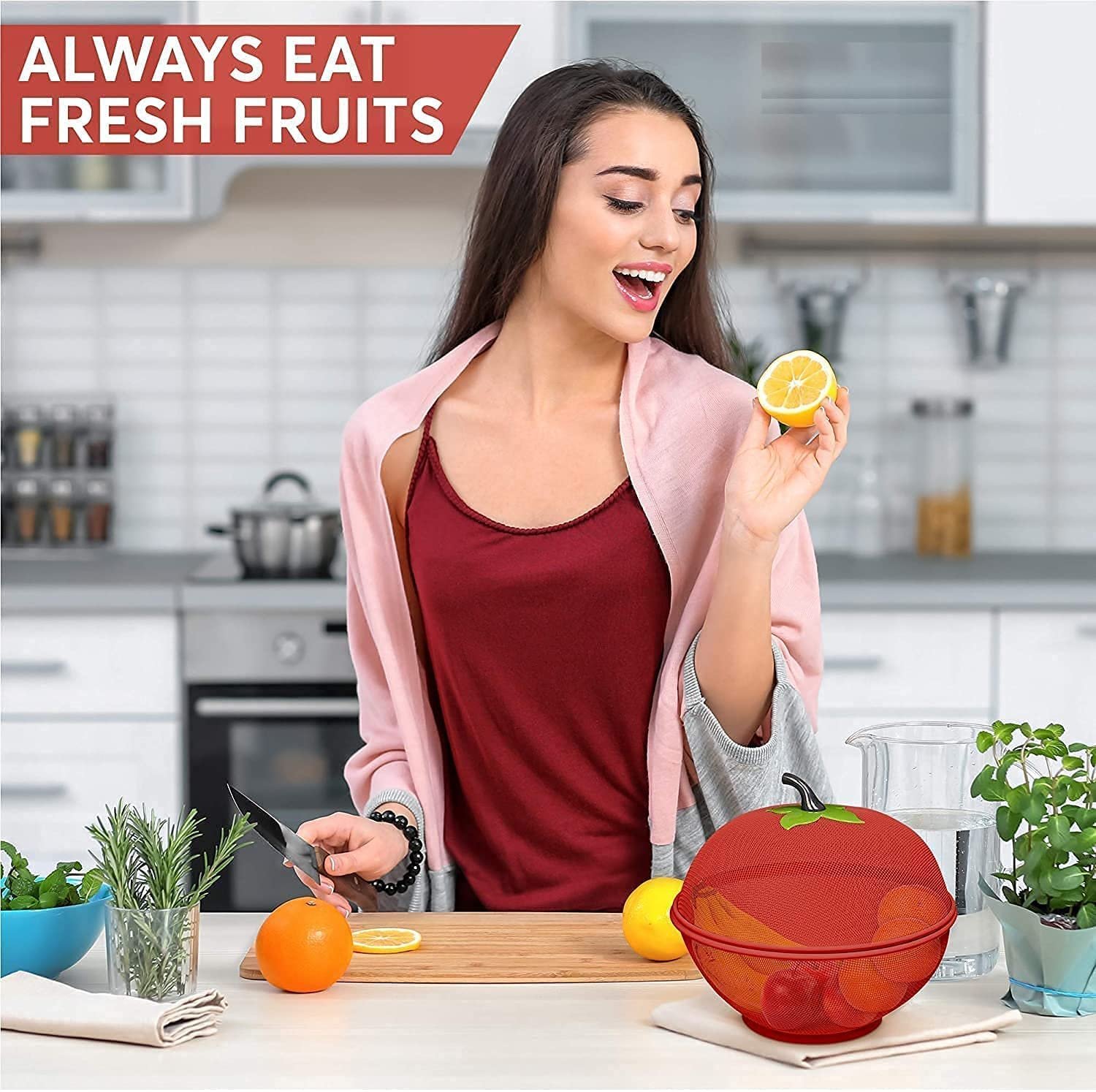 Apple Shape Net Fruits &amp; Vegetables Basket