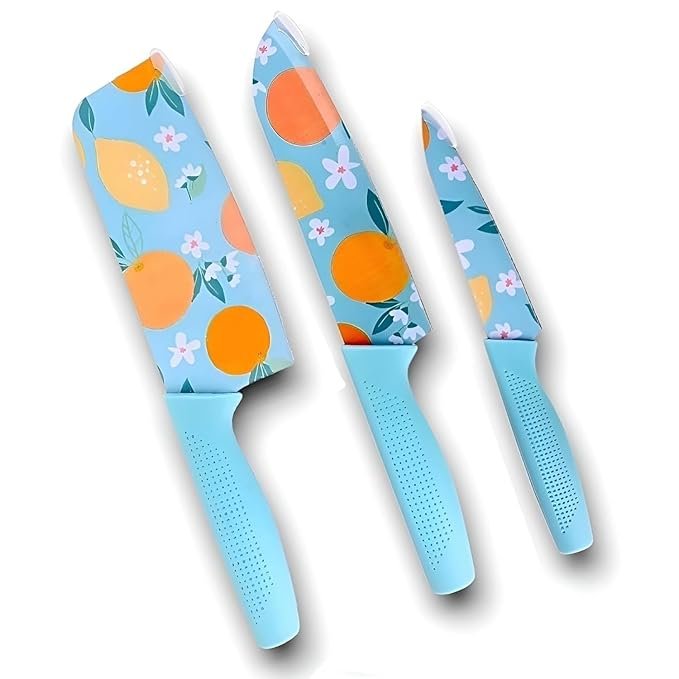 3 PCS PRINTED KNIFE BLUE