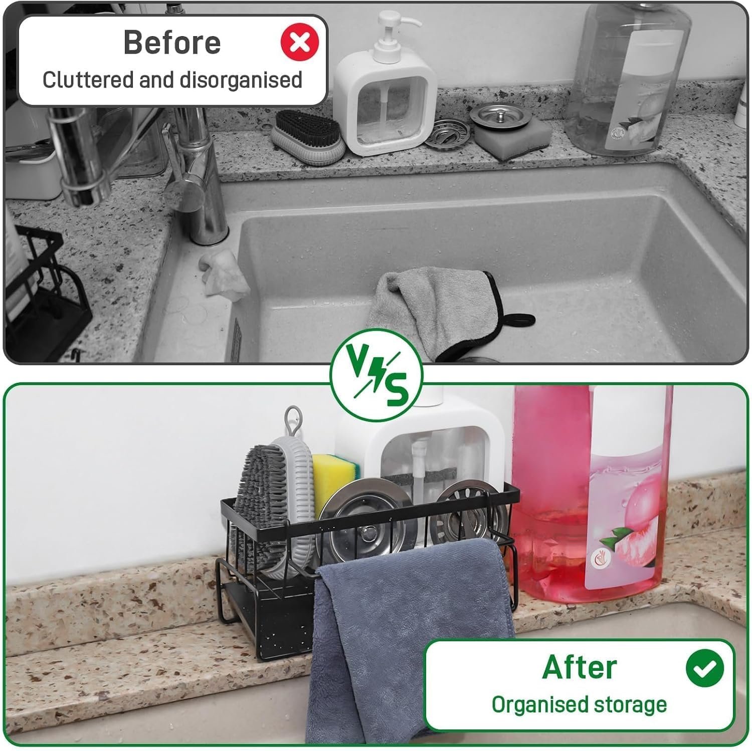 Kitchen Sink with Hanging Rod