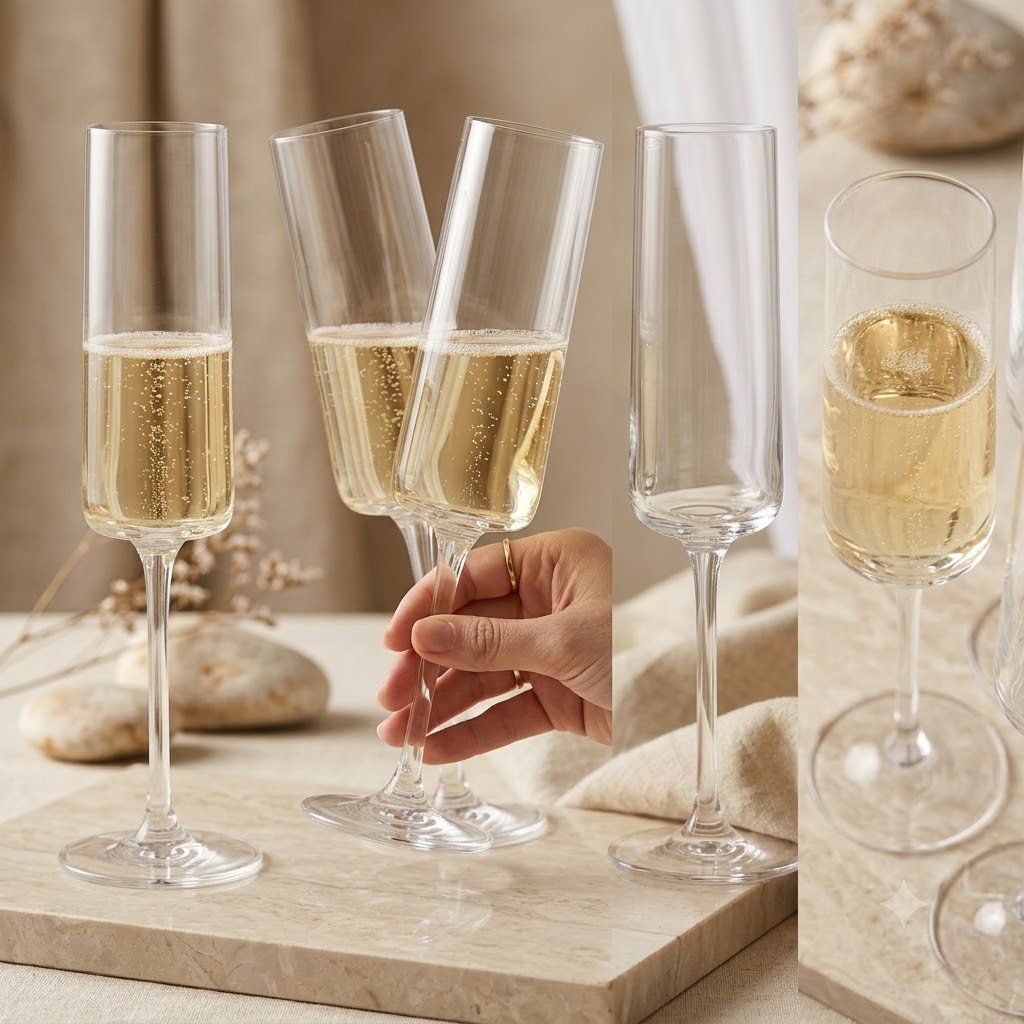 CHAMPAGNE WINE STRAIGHT 175ML 6PCS  23313 / JG7719