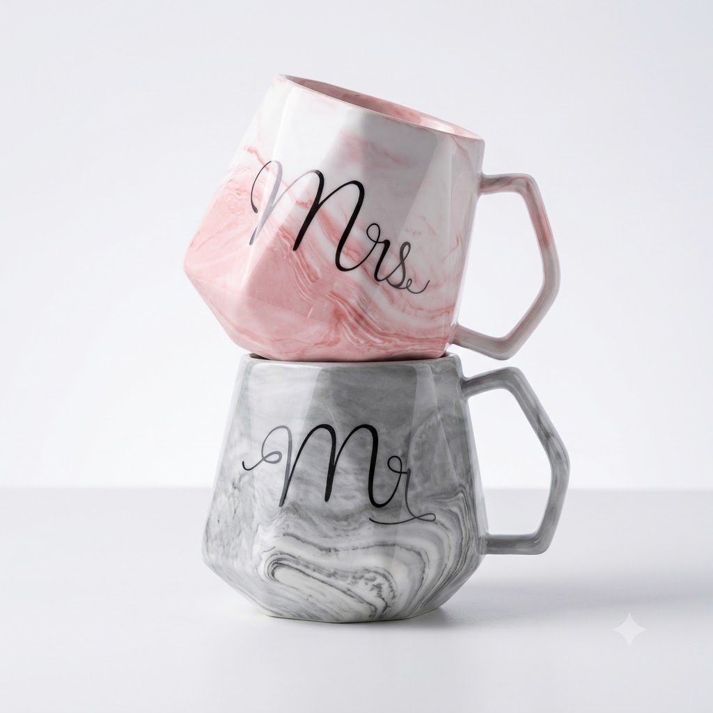 MR-MRS ROYAL MARBLE CERAMIC MUG 340 ML 1 PCS BOX  20721 / MXD002 SD508-H