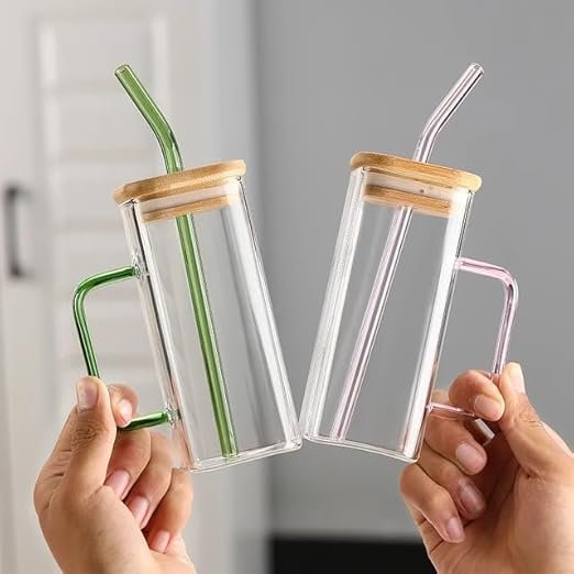 SQUARE MASON WOODEN LID JAR 400ML (pack of 2)