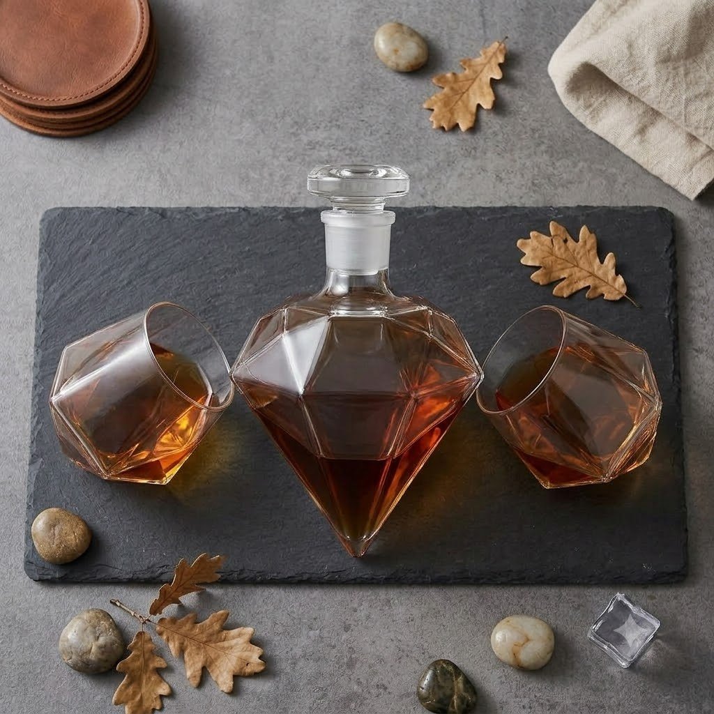 DIAMOND DECANTER WITH GLASS 3 PCS  23289  / XZG-006