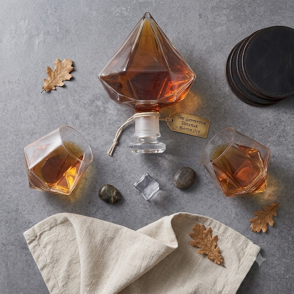 DIAMOND DECANTER WITH GLASS 3 PCS  23289  / XZG-006