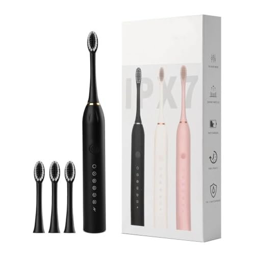 Electric Toothbrush for Adults &amp; Kids | 5 Cleaning Modes | 34000 Strokes/Min | USB Rechargeable | 4 Brush Heads