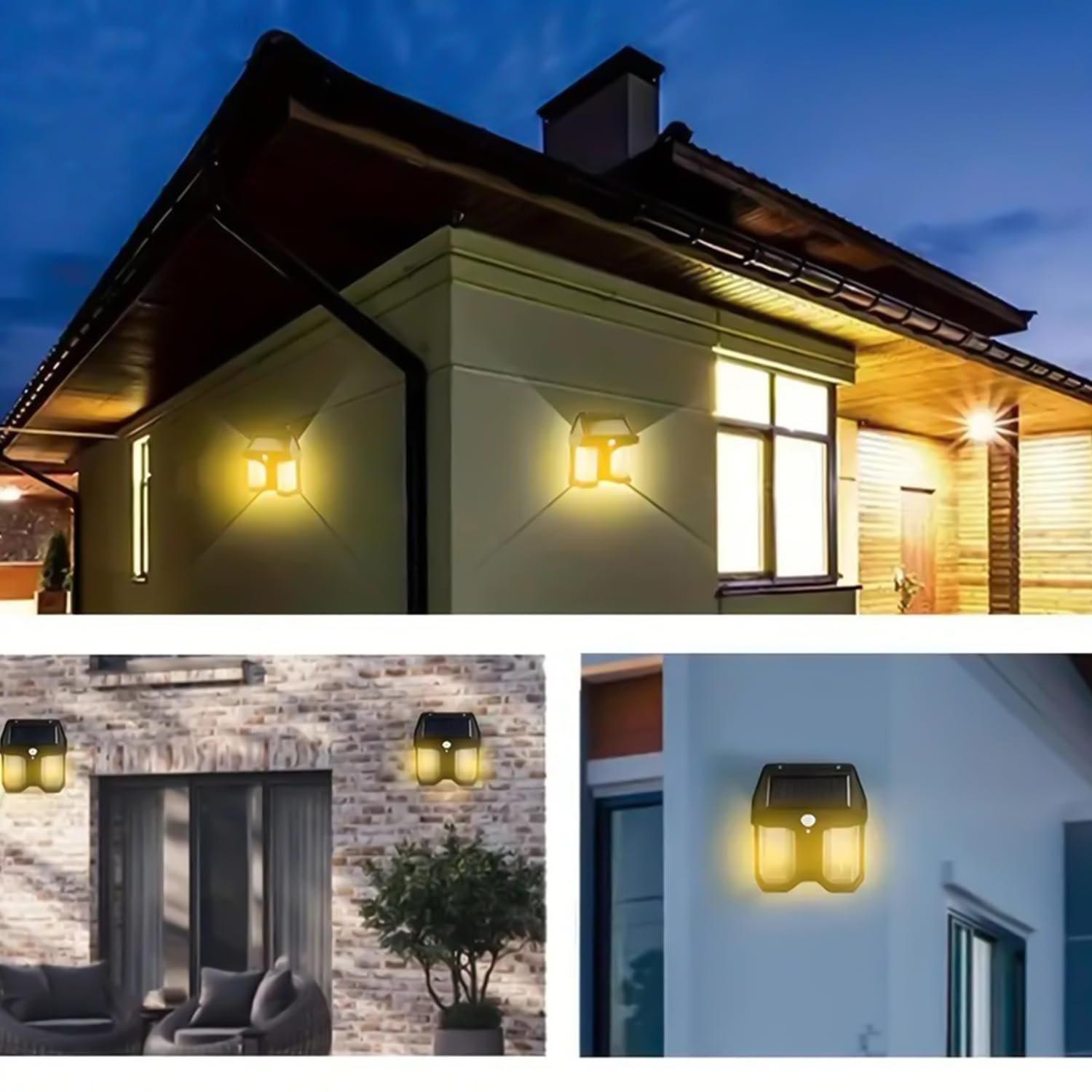 DUAL OUTDOOR SOLAR LIGHT WALL BULB